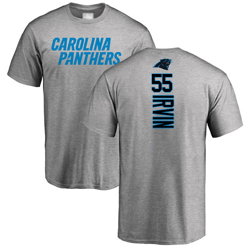Carolina Panthers Men Ash Bruce Irvin Backer NFL Football #55 T Shirt->youth nfl jersey->Youth Jersey